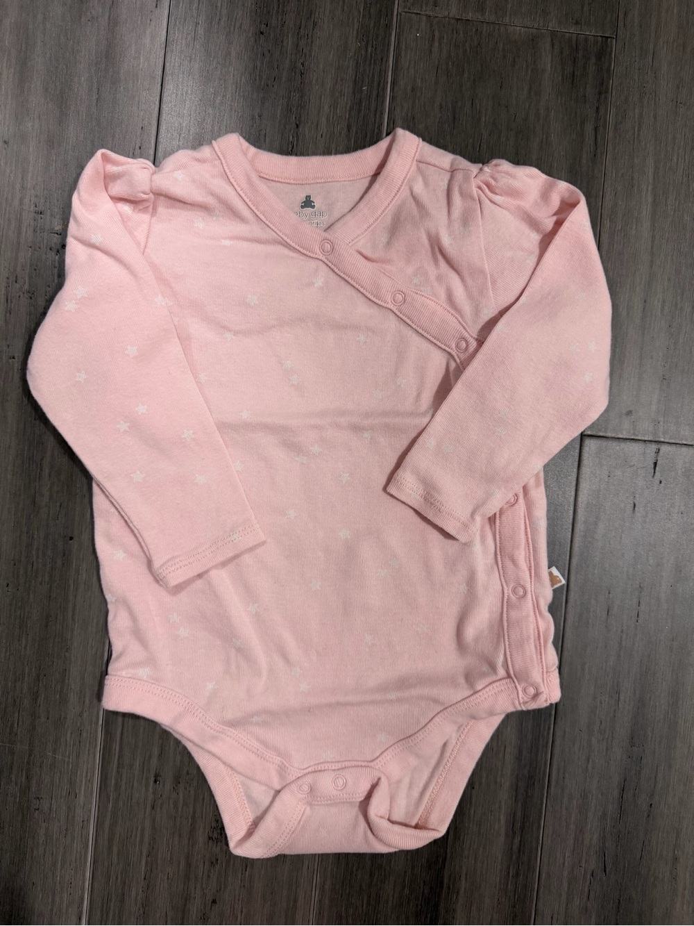 GAP Pink Long-Sleeve Side-Snap Baby One-Piece Bodysuit